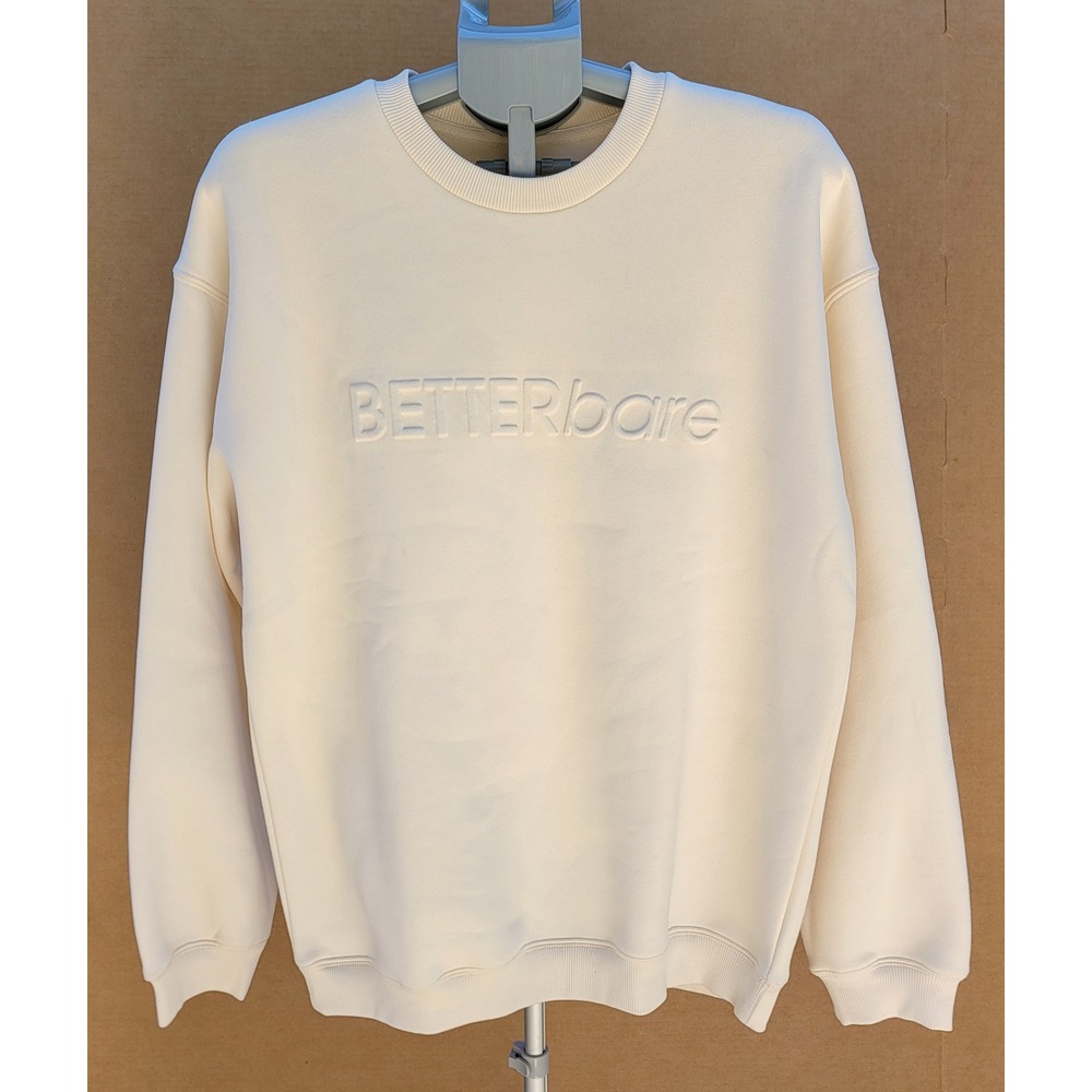 BareMinerals Better Bare Cream Sweatshirt Recycled Cotton Blend Lrg NWOT